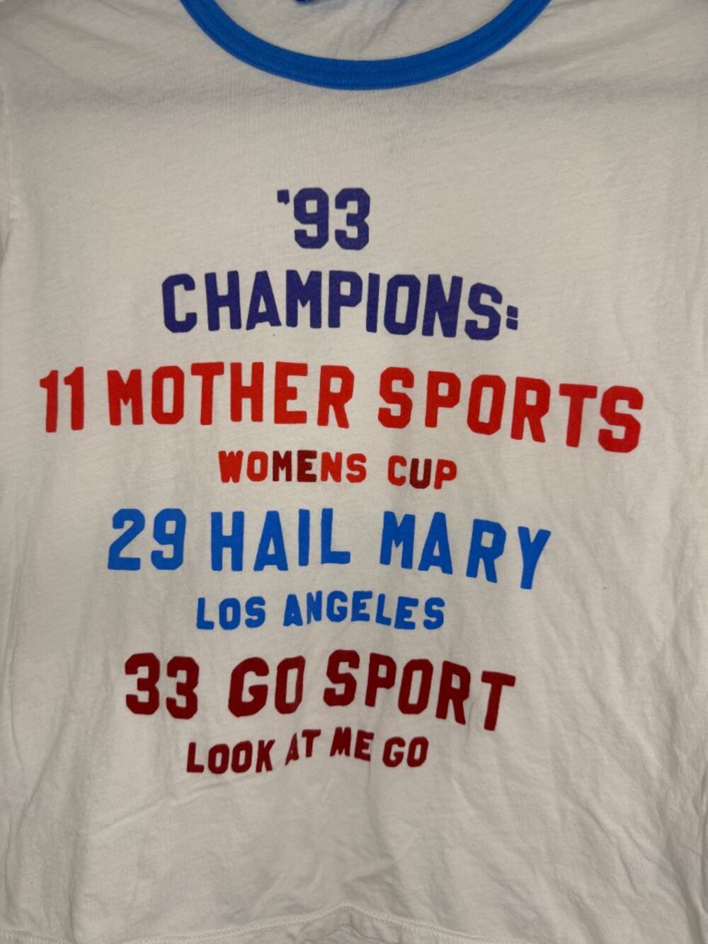 MOTHER The Lil Goodie Ringer- Champions- M- White/Blue- MSRP $115 - Picture 5 of 9